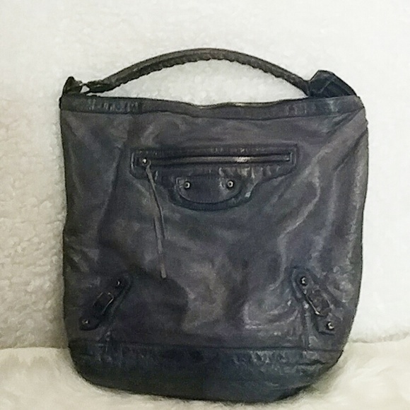 Balenciaga Anthracite Lambskin Day Bag - Picture 2 of 7